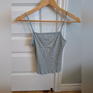 Elegant Light Blue/Green Ribbed Women's Top